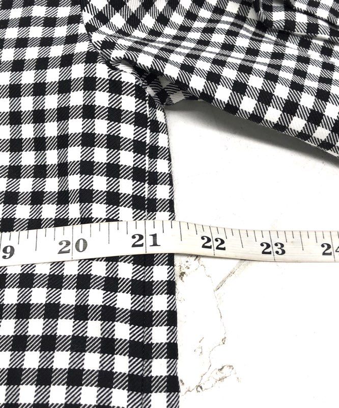 Pinko Women's Gingham Check Long Sleeve Embellished Blouse Black White Sz 4 NWT