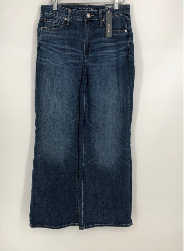 NWT Chico&#39;s Women&#39;s Blue Denim High Rise Wide-Leg Jeans - Size 4P