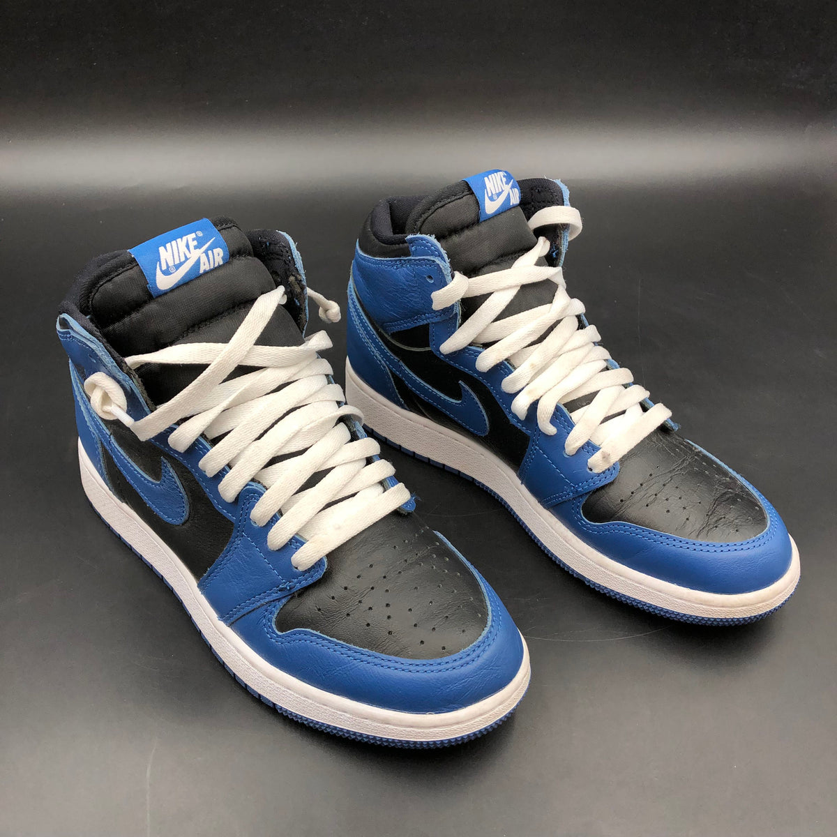 Nike Air Jordan 1 Boy's Retro 'Dark Marina Blue Sneakers-Size: 6Y (+COA)