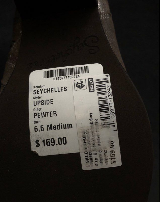 Seychelles Upside Pewter Metallic Ankle Boots NWT Women's Size 6.5