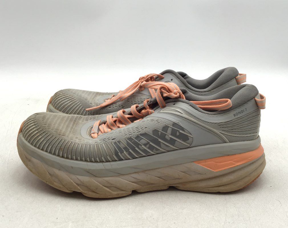 Hoka One One Women&#39;s Bondi 7 Gray Running Athletic Shoes - Size 7.5