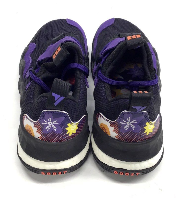 Adidas Trae Young 1 Purple Floral Core Black Basketball Shoes Men's Size 10.5