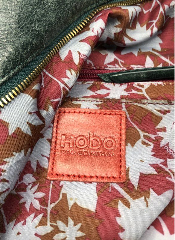 Hobo the Original Teal Blue Leather Slouchy Shoulder Bag Large Brass Hardware