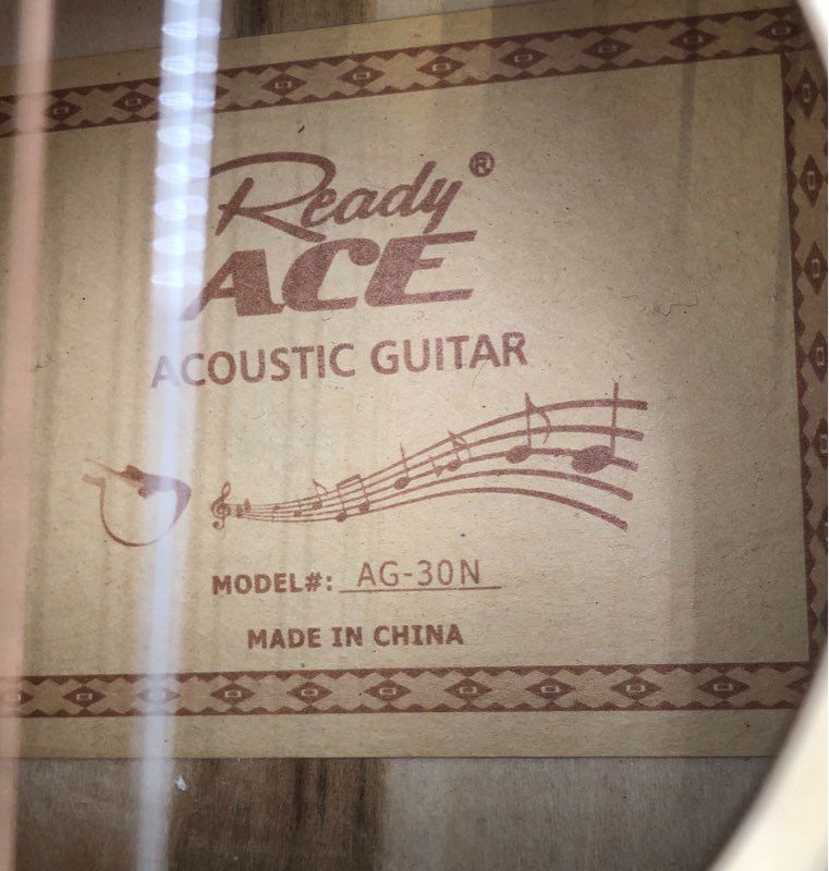 Ready ACE AG-30N 6-String Classical Acoustic Guitar Natural Top Red Finish