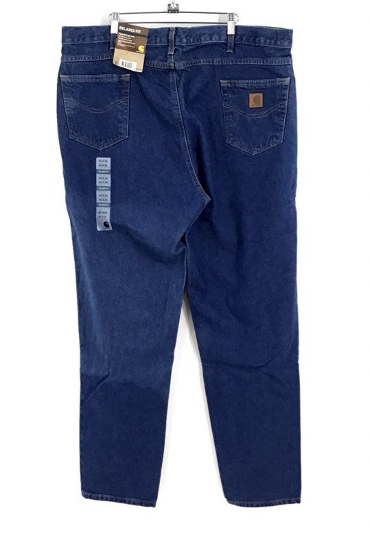 NWT Carhartt Men&#39;s Blue Cotton Denim Straight Jeans - Size 44X34 Lot Of 2