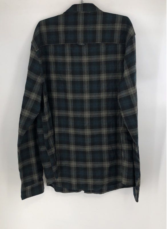 NWT True Religion Men's Poseidon Onyx/Kalamata Button-Up Shirt - Size 3XL