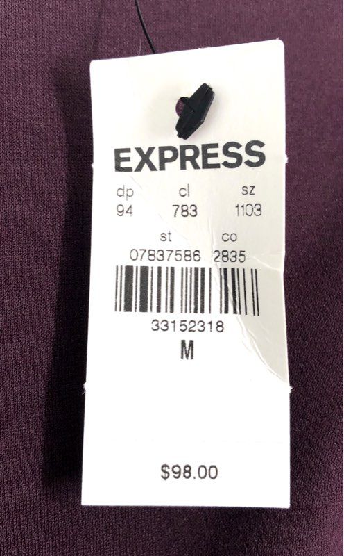 Express Women's Side Cutout Long Sleeve Pleated Asymmetric Dress Purple Sz M NWT