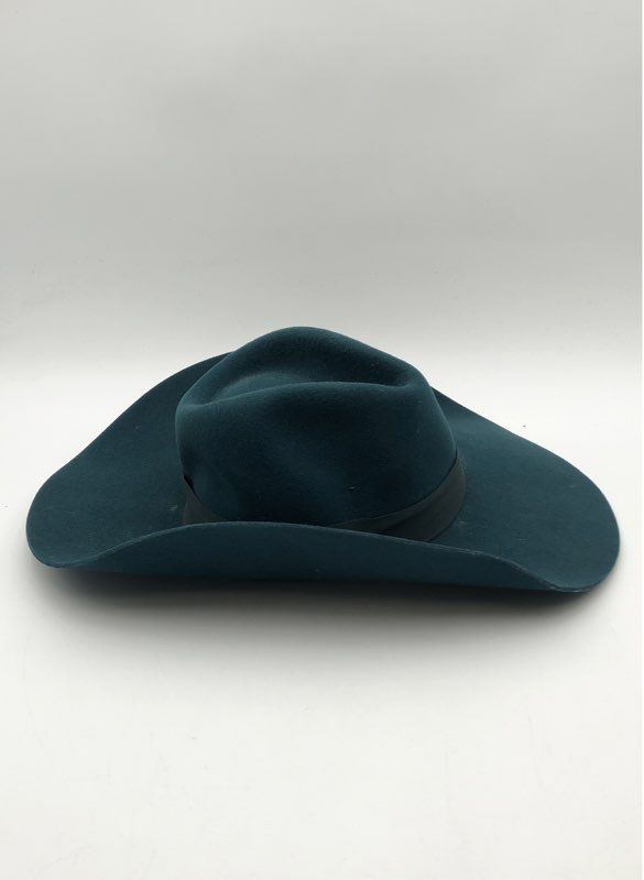 Wyeth Women's Adrian Felt Hat Teal Green 100% Wool Wide Brim Fedora Sz M NWT