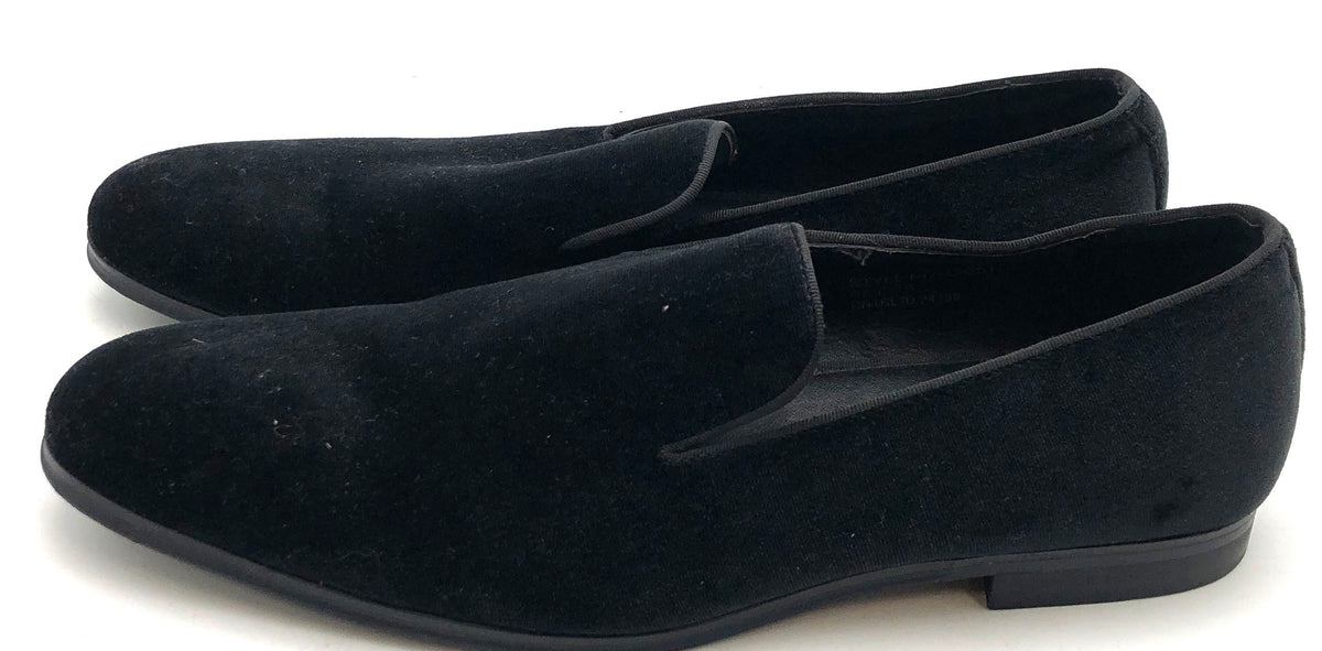 Santino Luciano C-351 Black Velvet Smoking Loafers Men's Shoes Size 13