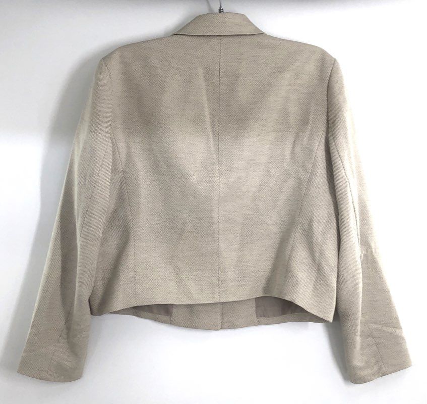 Nine West Women's Tan Multi Textured Three-Button Jacket Notched Lapel NWT Sz XL
