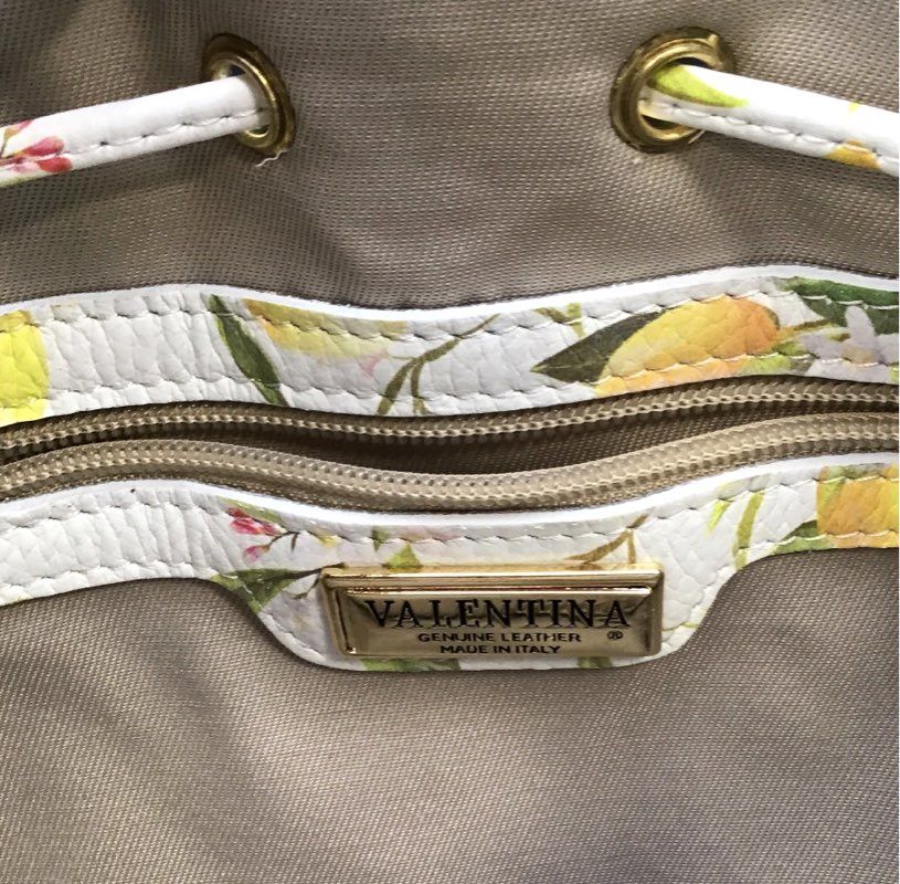 Valentina Multicolor Lemon Print Bucket Bag