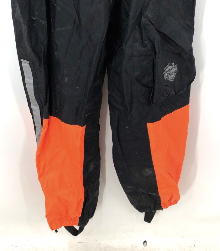 Harley-Davidson Men's Black Orange Cotton One-Piece Overalls - Size 3XL