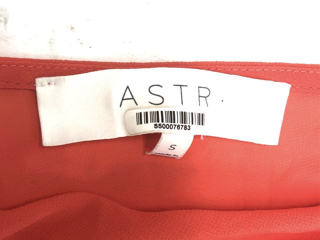 ASTR Women's Coral Surplice Sleeveless Ruffle Hem Tie Back Romper Sz S
