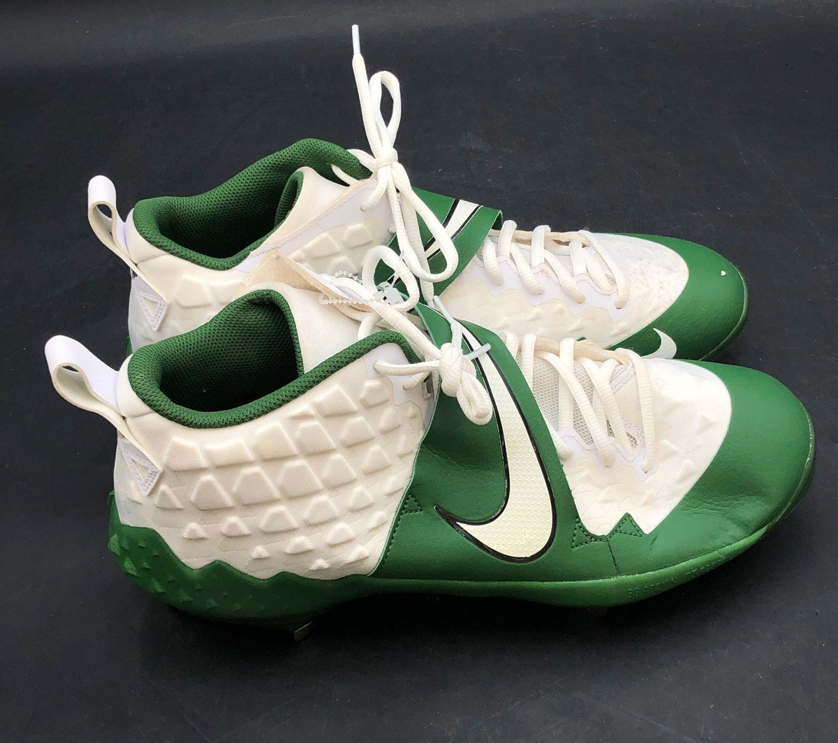 Nike Force Savage Elite 2 Pine Green White Metal Baseball Cleats Men's Size 13