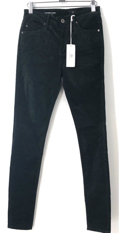 NWT AG Women's Green The Farrah Skinny High Rise Corduroy Pants Size 25