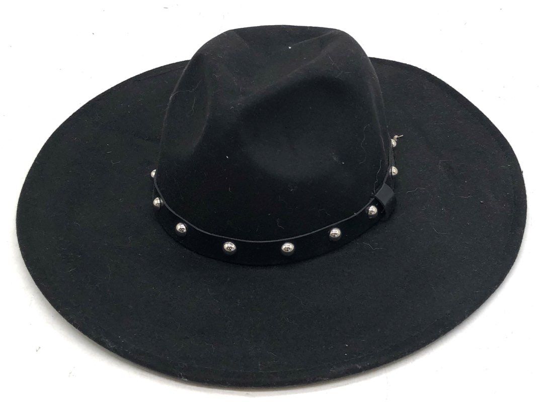 Marcus Adler New York Black Faux Felt Studded Fedora Hat Women's One Size