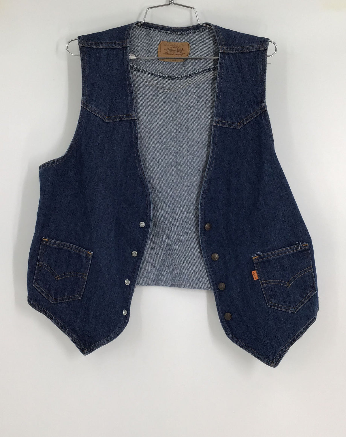 Levi’s Men&#39;s Blue Denim Casual Biker Vest - Size Large