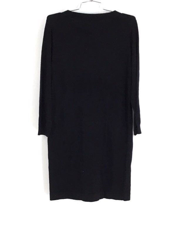 NWT J.Crew Women&#39;s Black Long Sleeve Round Neck Knit Sweater Dress - Size Medium