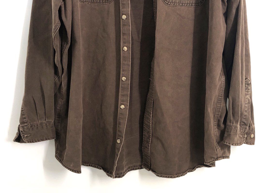 Carhartt Men's Brown Long Sleeve Work Shirt MeadWestvaco Maintenance Sz 3XL