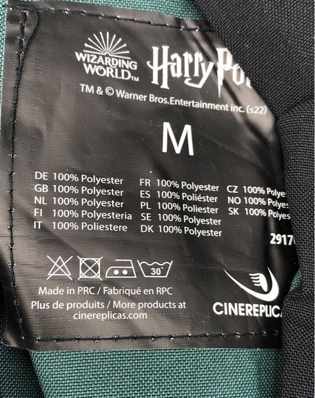 NWT Harry Potter Men's Black Slytherin Wizard Robe - Size M