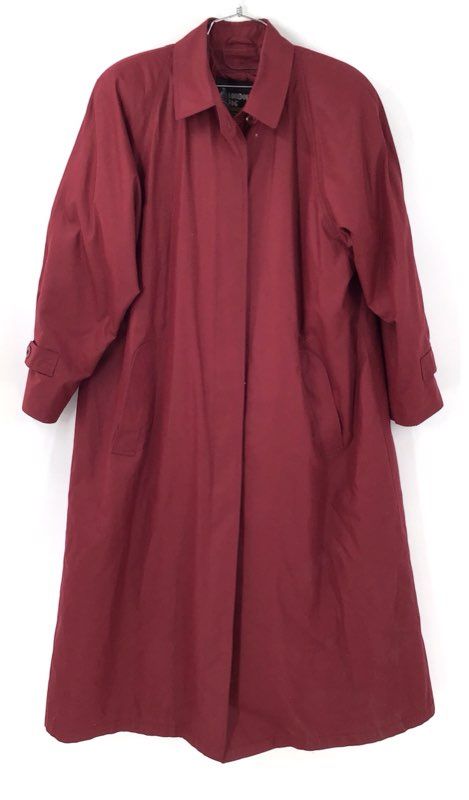 Vintage London Fog Women's Red Trench Coat - Size 16