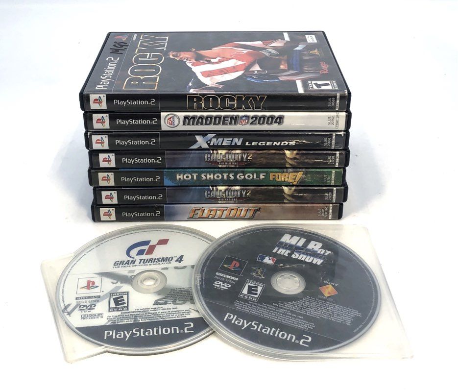 Gran Turismo 4 X-Men Legends 9 PlayStation 2 PS2 Game Lot Call of Duty Rocky