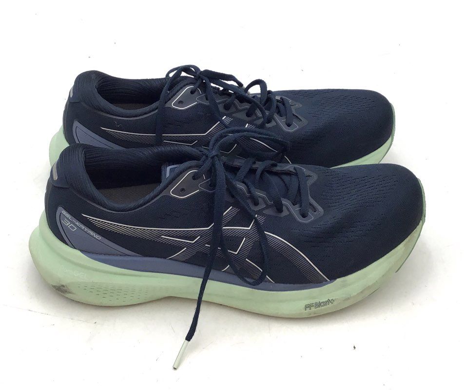 ASICS Gel-Kayano 30 Navy Blue Mint Green Running Shoes Women's Size 11.5
