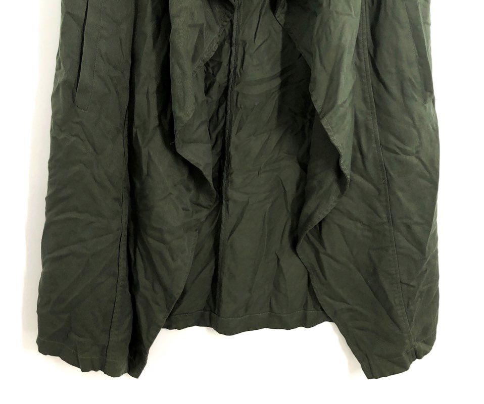 cupcakes and cashmere Women's Olive Green Waterfall Drape Long Vest Sz XS