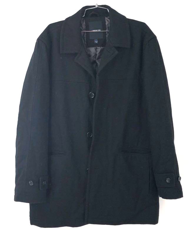 London Fog Men's Black Overcoat - Size L