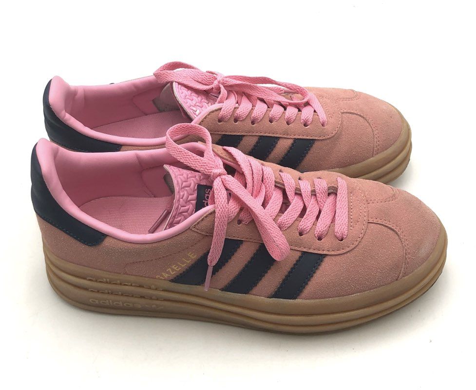 Adidas Gazelle Bold Pink Navy Gum Suede Platform Sneakers Size 7