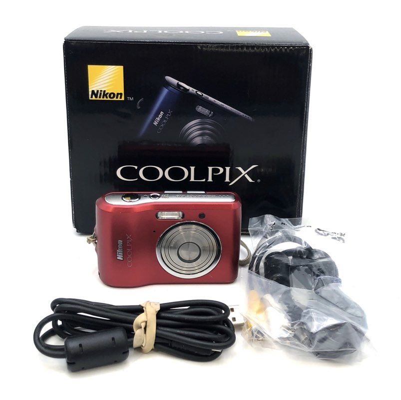 Nikon Coolpix L18 Compact Digital Camera Red With Box & Cables