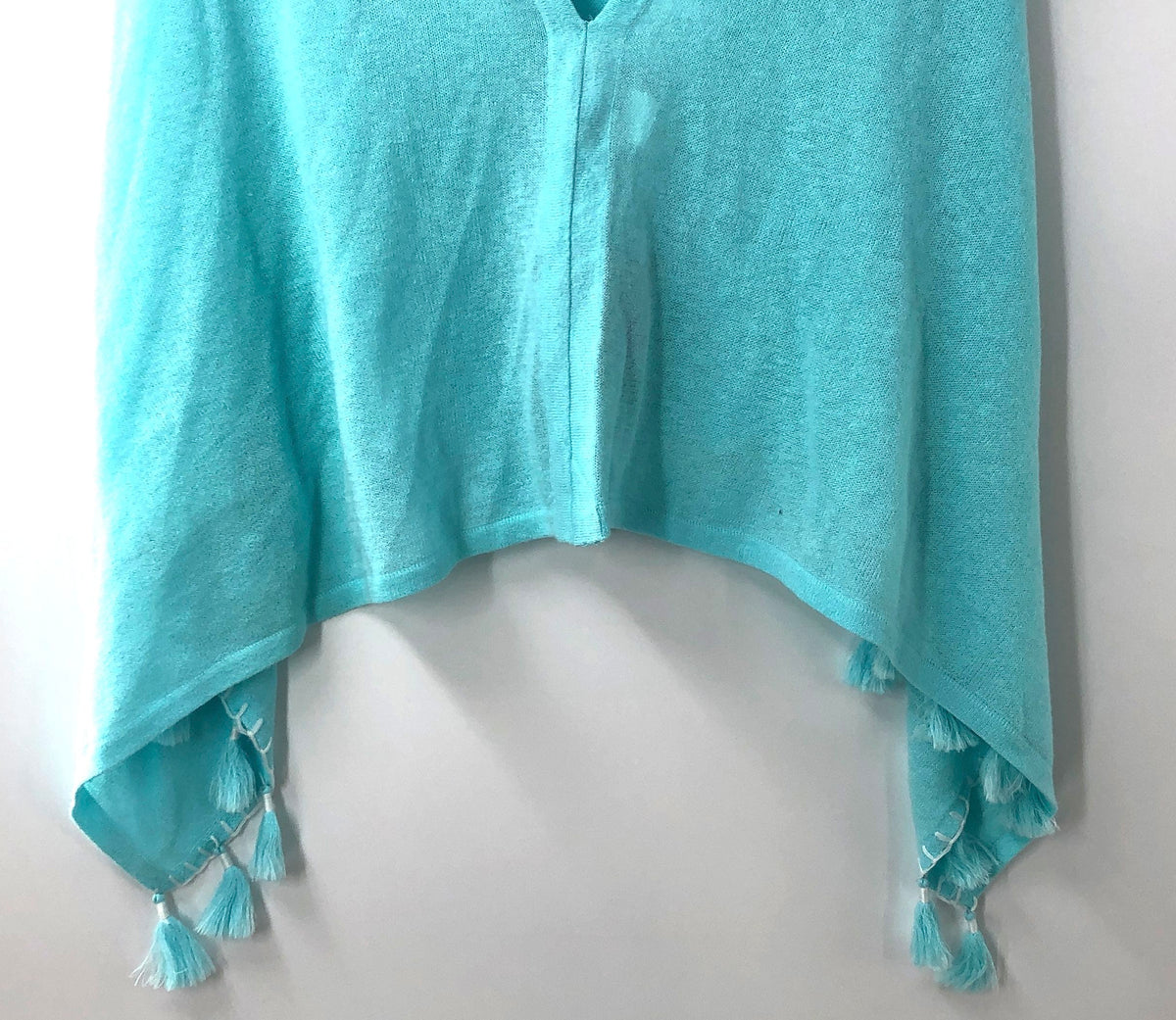 Lilly Pulitzer Women's Elene Wrap Seasalt Blue Cotton Silk Blend Tassel NWT OS