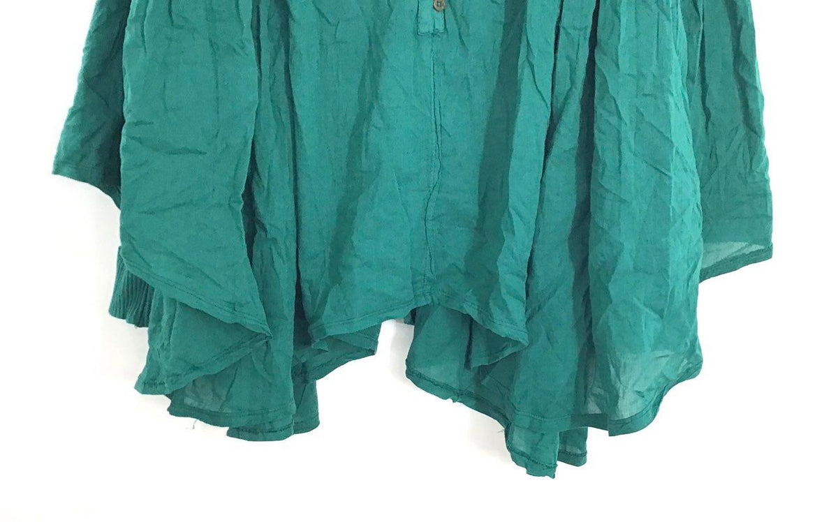 We The Free Women's Teal Just One Of Those Things Gauze Henley Tunic Top Sz XS