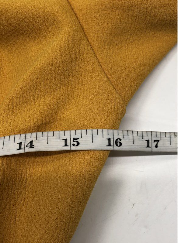 New York & Company Women's Mustard Yellow Puff Sleeve Tie Waist Dress NWT Sz XL