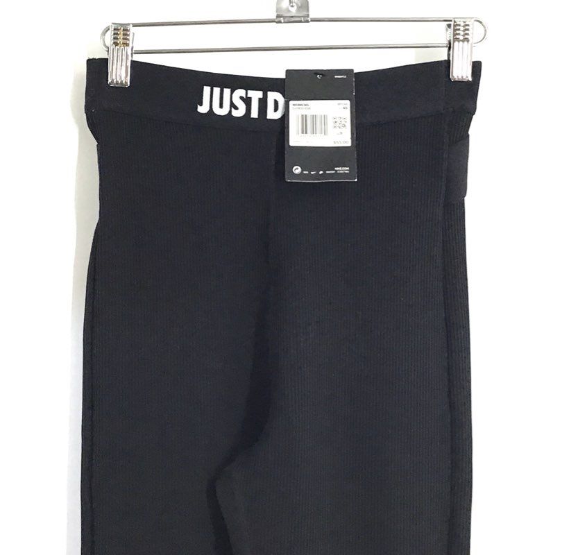 Nike Women's Sportswear Ribbed Leggings Black High Rise Just Do It NWT Sz XS