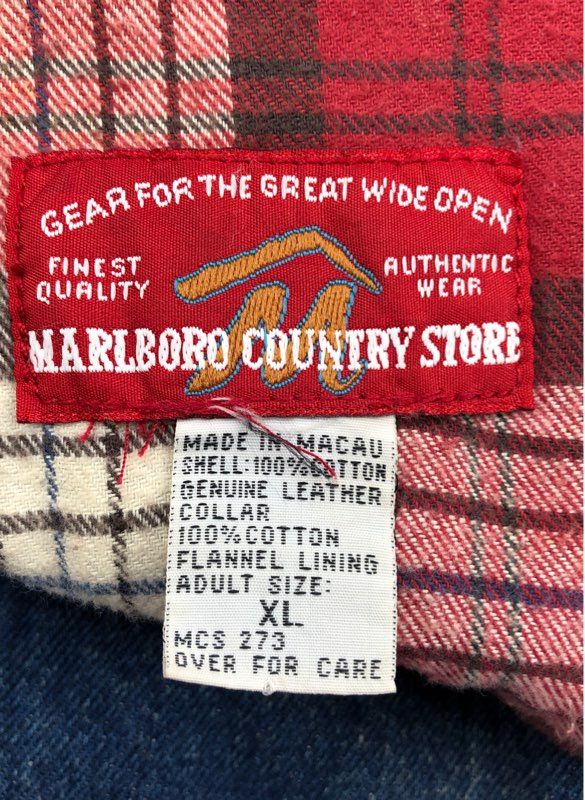 Marlboro Country Store Men&#39;s Blue Cotton Trucker Jacket - Size XL