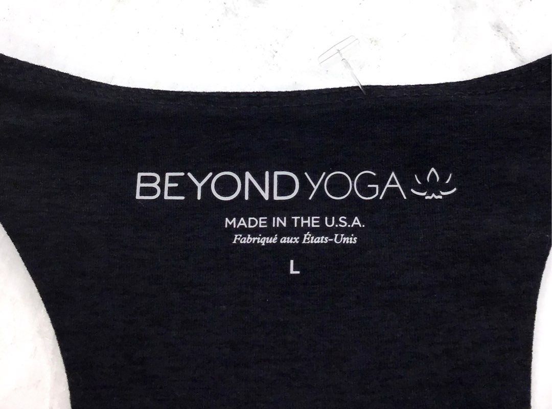 Beyond Yoga Women's Black Racerback Ruffle Activewear Mini Dress Sz L NWT
