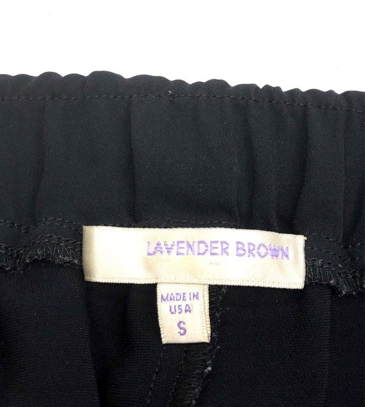 Lavender Brown Women's Black Red Side Stripe Tapered Cuffed Pants Sz S
