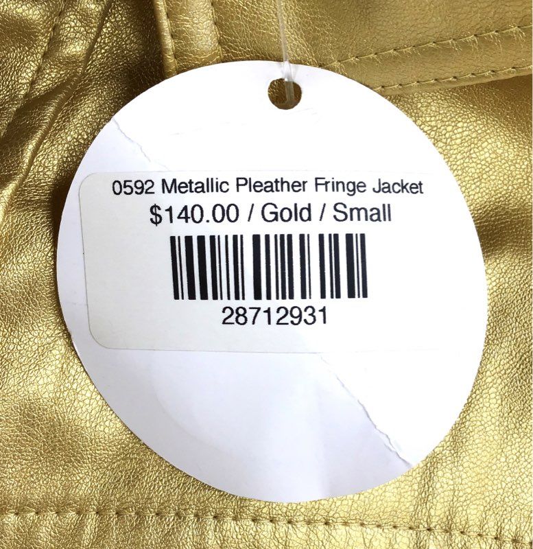 NWT Karlie Women's Gold Fringe Jacket - Size S