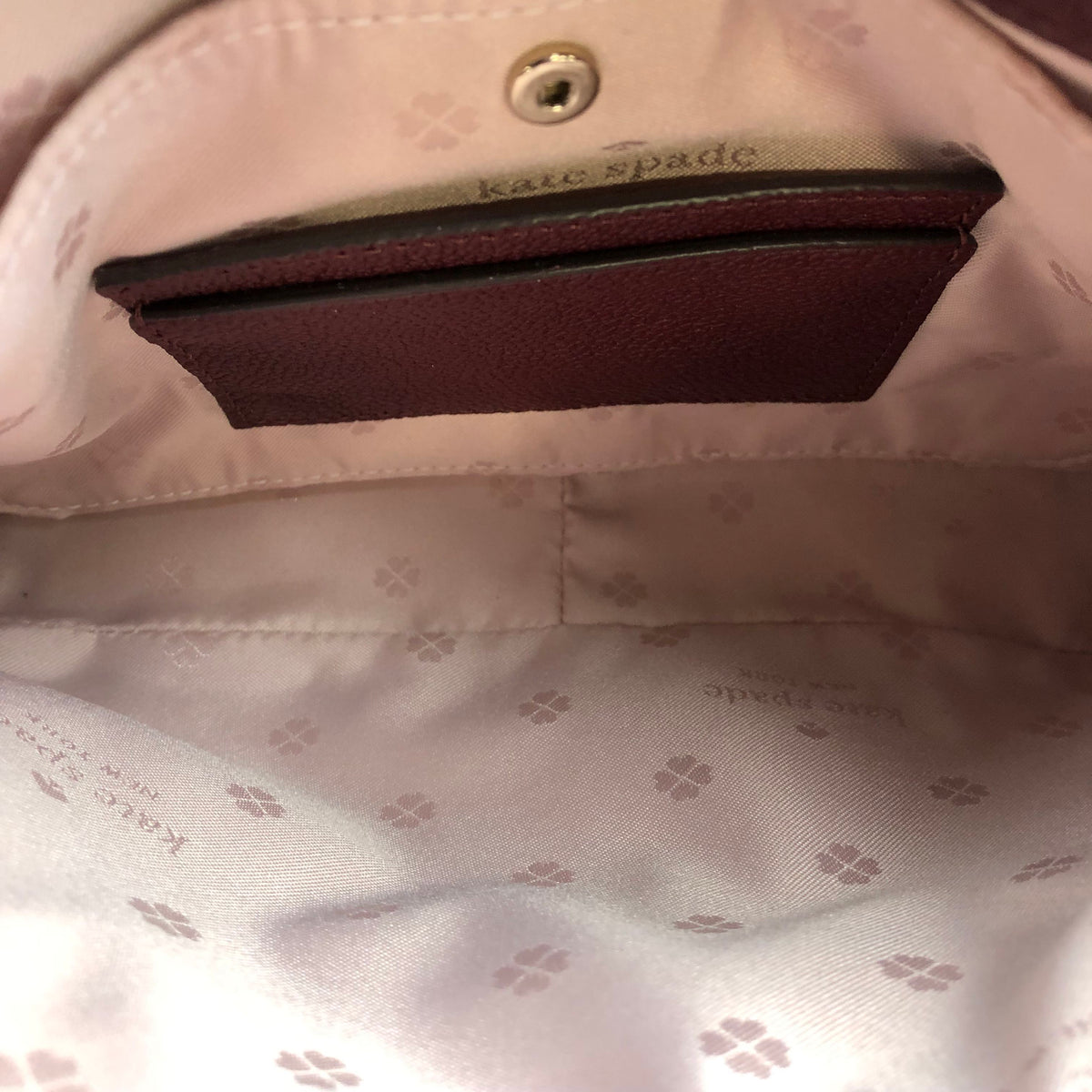 Kate Spade Deep Burgundy Pebbled Leather 'Ivy' Crossbody Bag (+COA)
