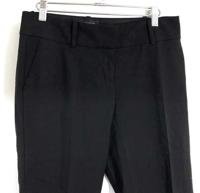 Ann Taylor Women's Black Straight Leg Stretch Career Office Dress Pants Sz 2