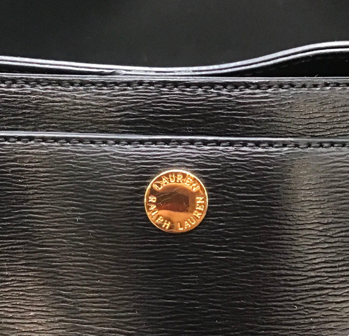 Lauren Ralph Lauren Black Leather Tote Bag