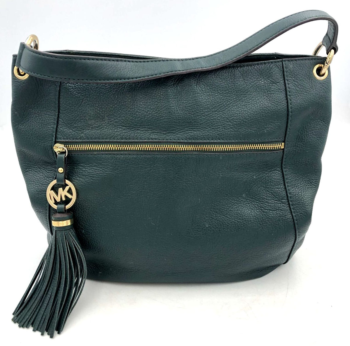 Authentic Michael Kors Forest Green Luxury Leather Shoulder Bag - COA Included