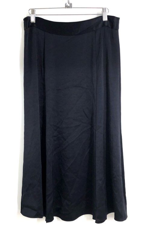 Elie Tahari Women's Navy Blue Triacetate Blend A-Line Midi Skirt Sz 6