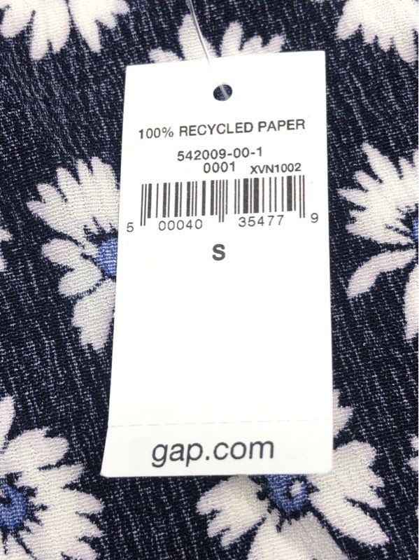 Gap Women's Navy Blue Daisy Floral Short Sleeve Wrap Midi Dress NWT Sz S