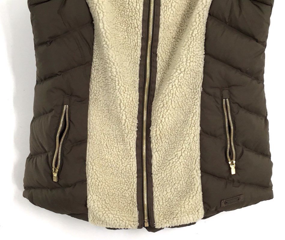 Athleta Women&#39;s Brown Beige Puffer Vest - Size Medium