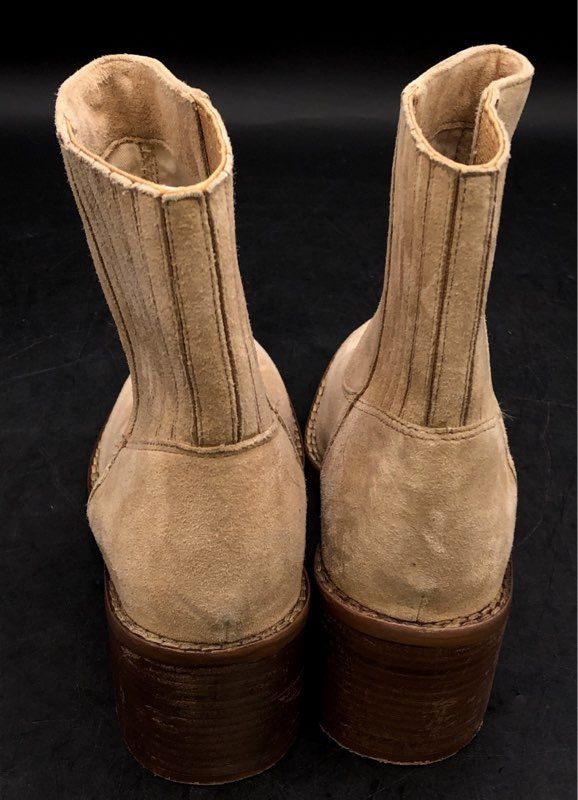42 Gold Miley Natural Suede Western Ankle Boots Women's Size 9