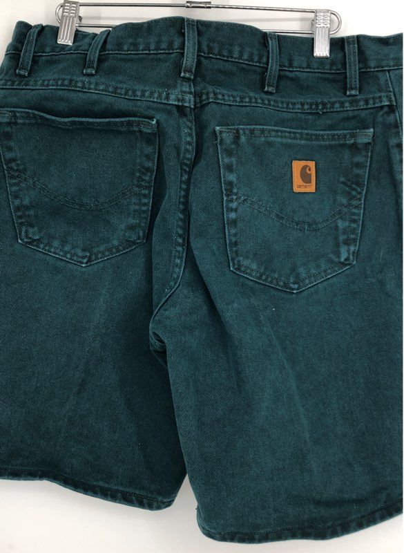 Carhartt Men&#39;s Green Denim Bermuda Shorts