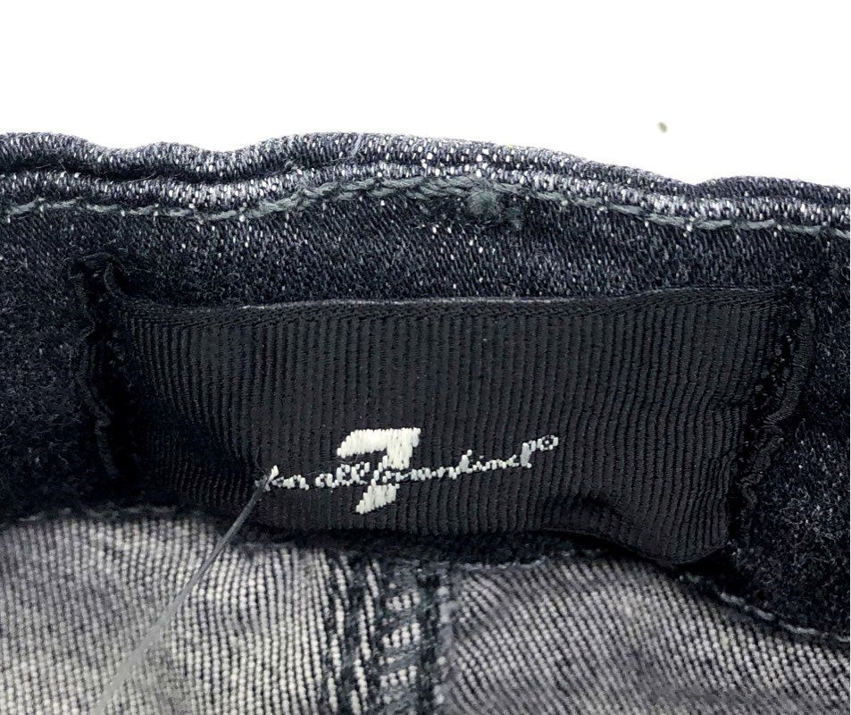 7 For All Mankind Women's Black Ultra High Rise Skinny Boot Jeans Sz 26 NWT
