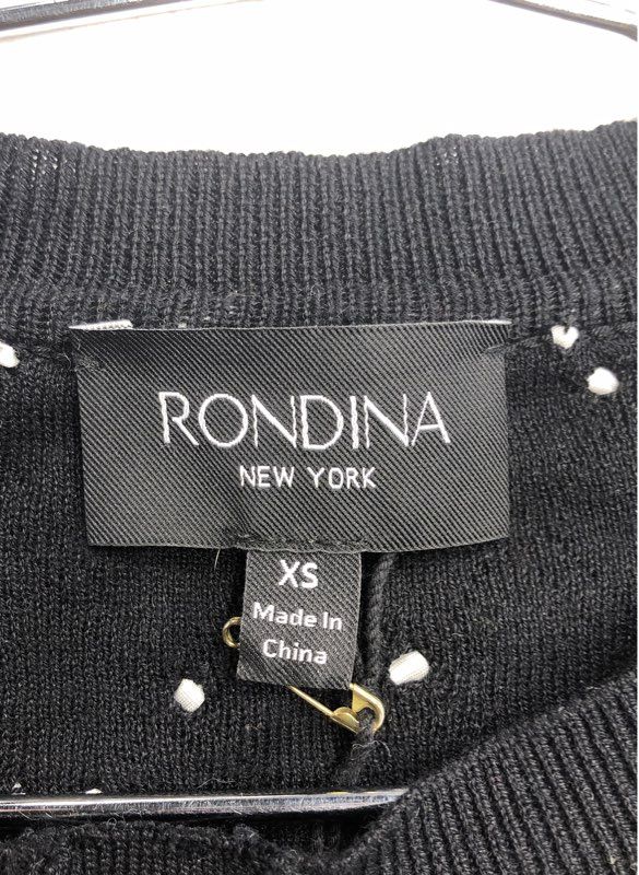 NWT Rondina Women's Black White Cardigan Sweater - Size XS